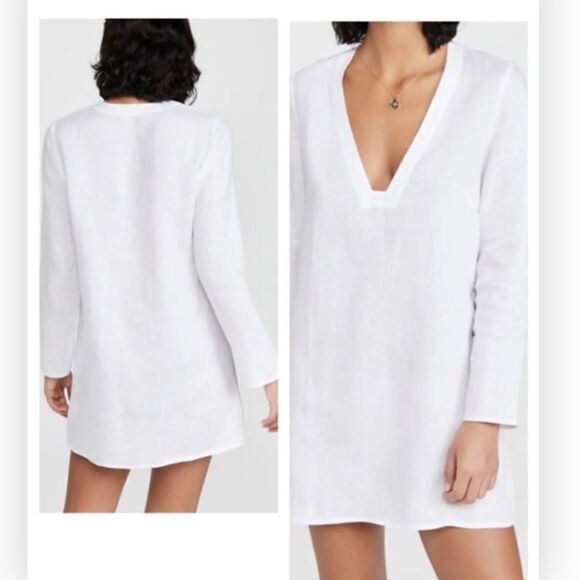 Reformation Ostuni Dress Linen White Size XS $228 NEW - Picture 1 of 10
